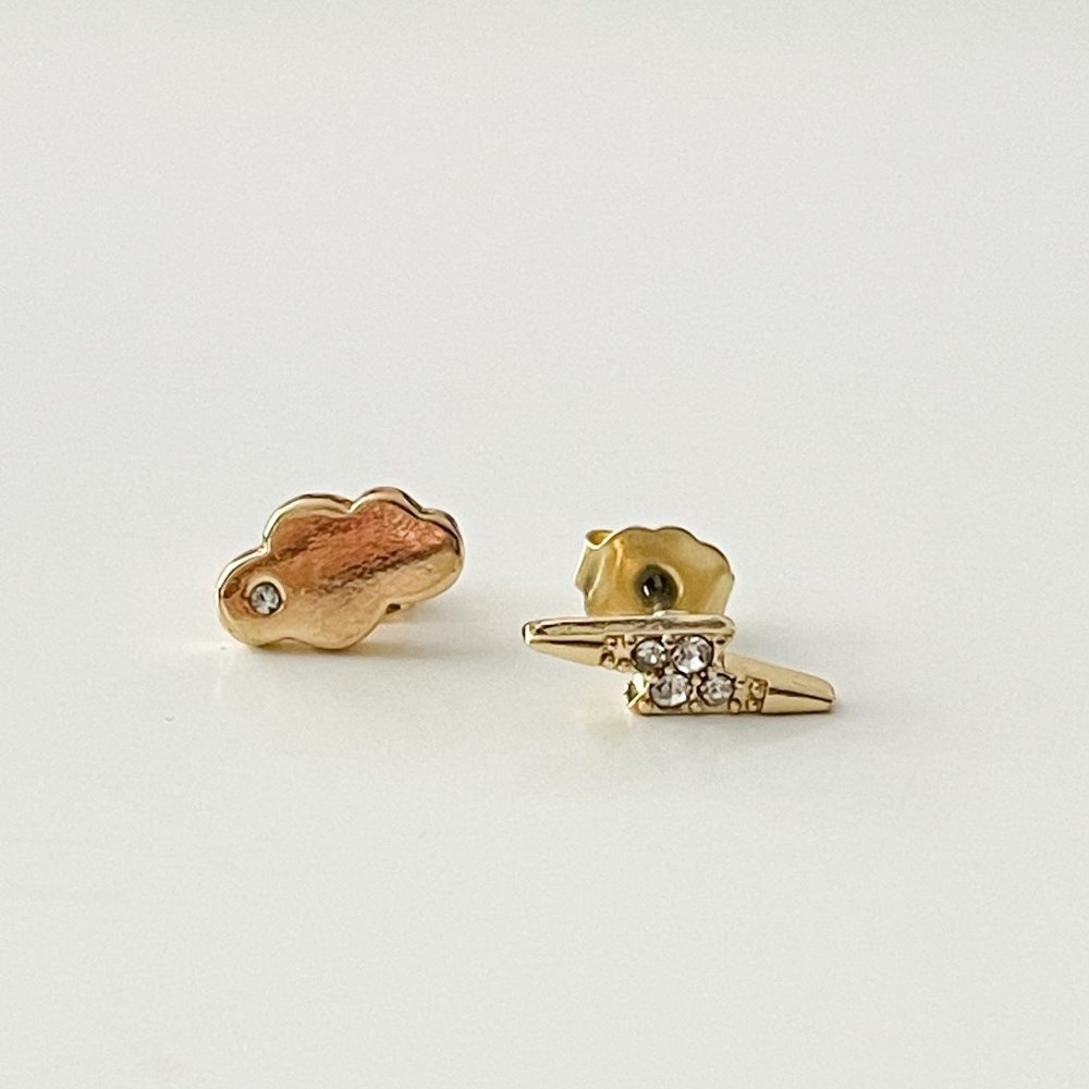 J. Crew Factory Cloud and Bolt Mismatched Stud Earrings